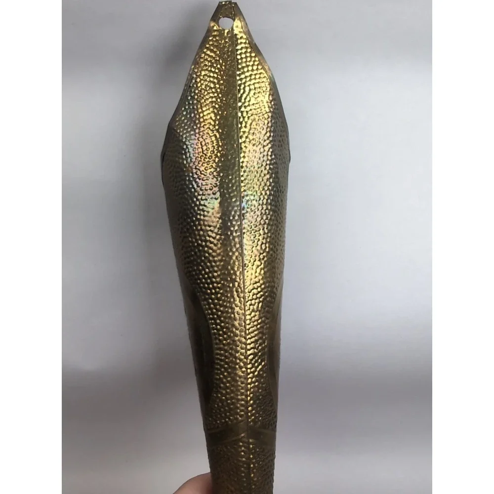 Brass Repousse Wall Vase Match Holder/Fireplace Mount 11